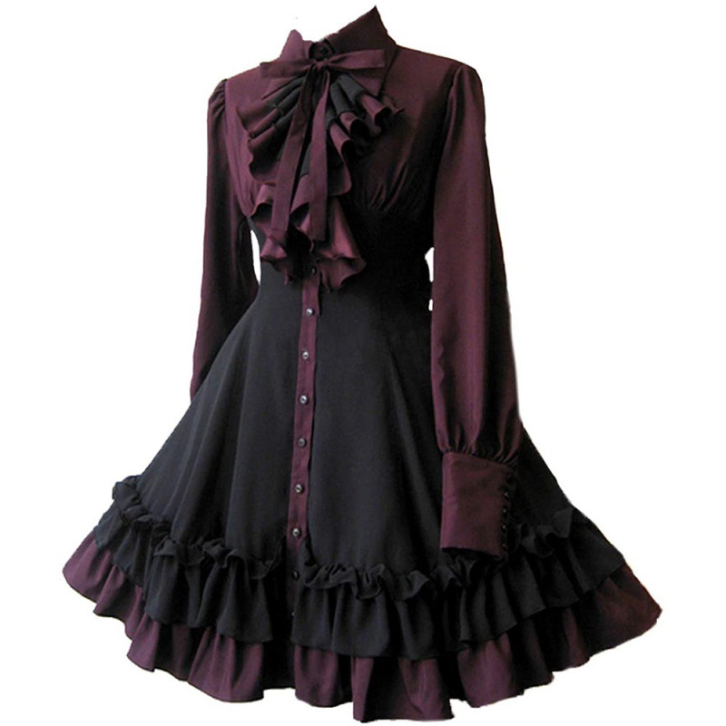 Medieval Renaissance Dress Women - Medieval Gothic bow dress Renaissance steampunk