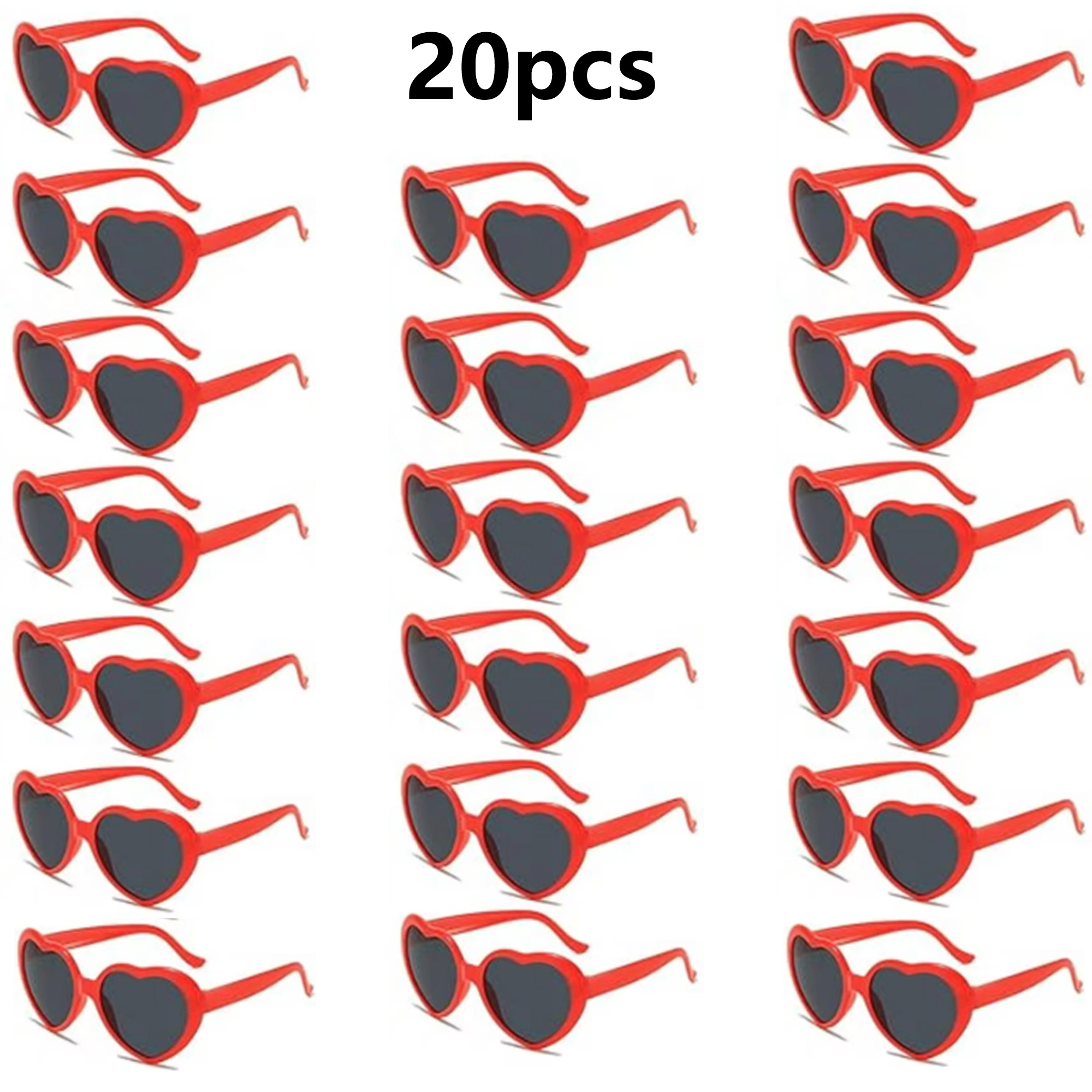 20 Pack Red Heart Sunglasses B - Glow In The Dark Party Glasses ulasan dan harga