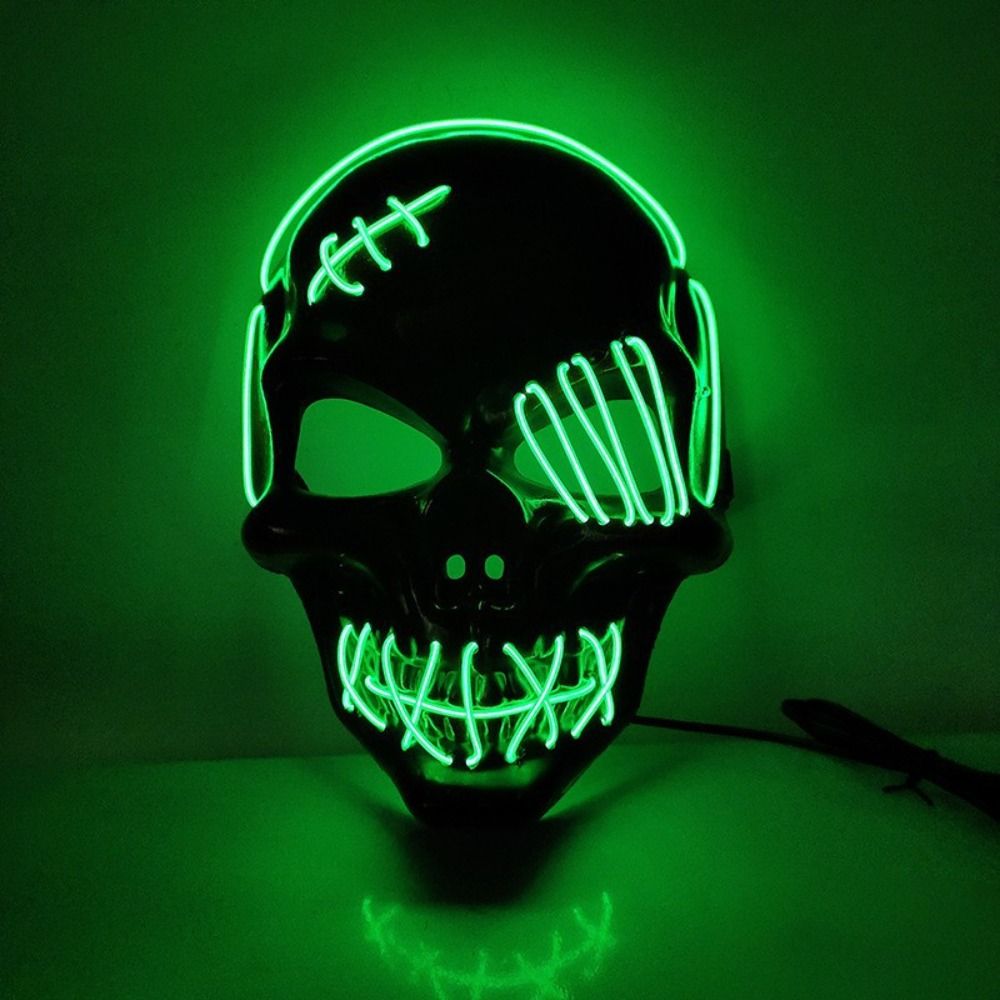 Gothic Halloween Skull Glowing - Led Purge Mask Halloween ulasan dan harga
