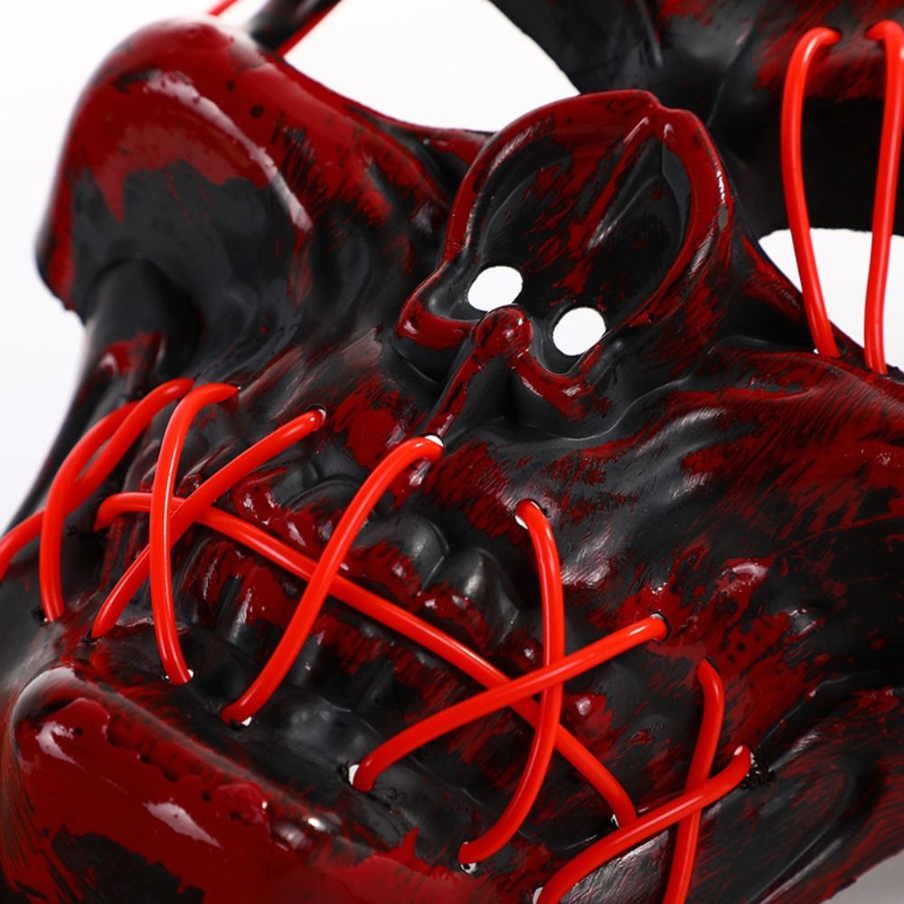 Gothic Halloween Skull Glowing - Led Purge Mask Halloween ulasan dan harga