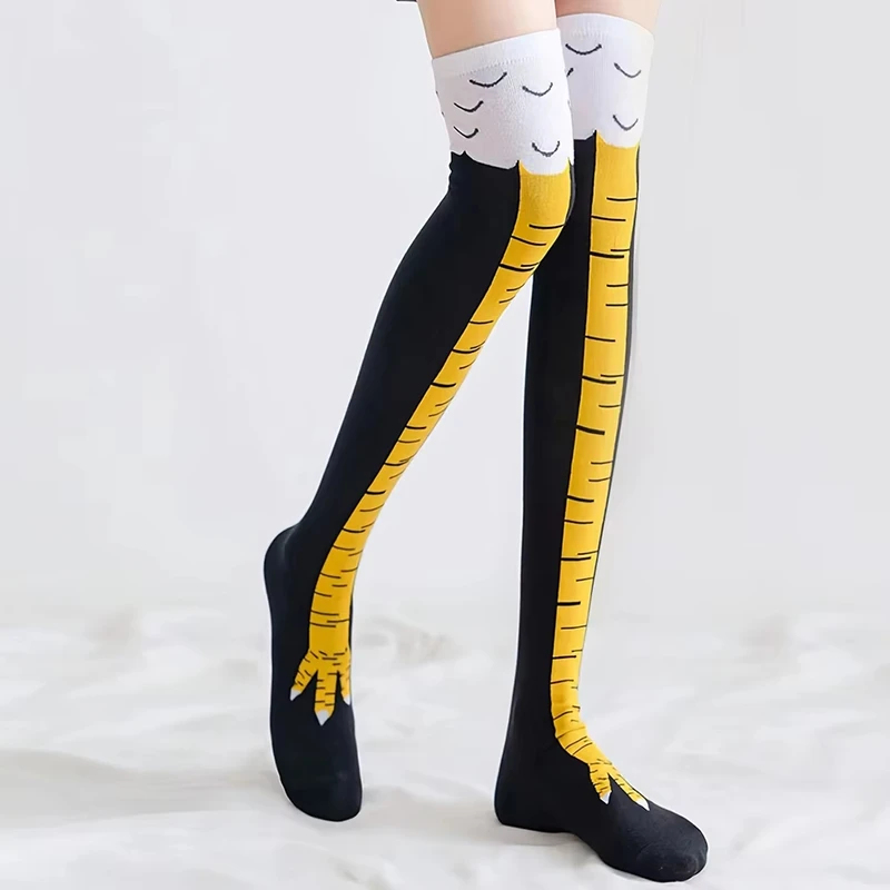1/2/4Pairs Women Knee High Soc - Funny Chicken Leg Socks ulasan dan harga
