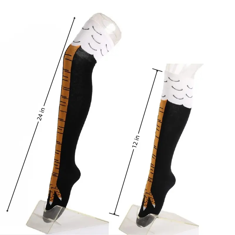 1/2/4Pairs Women Knee High Soc - Funny Chicken Leg Socks ulasan dan harga