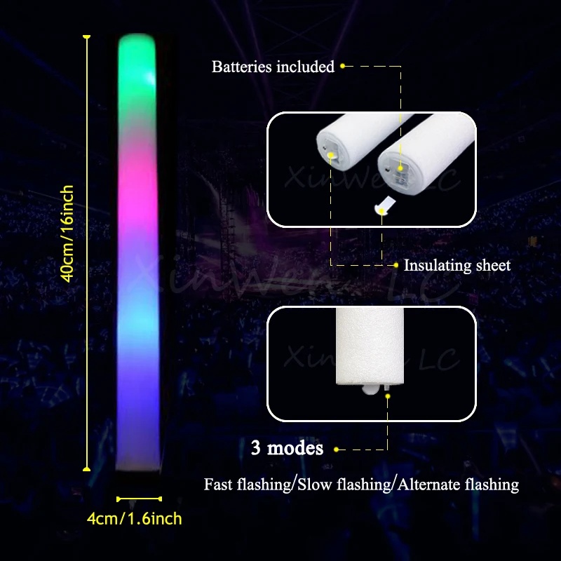 1/15/30Pcs Colourful Flashing  - Flashing Led Foam Sticks Party ulasan dan harga
