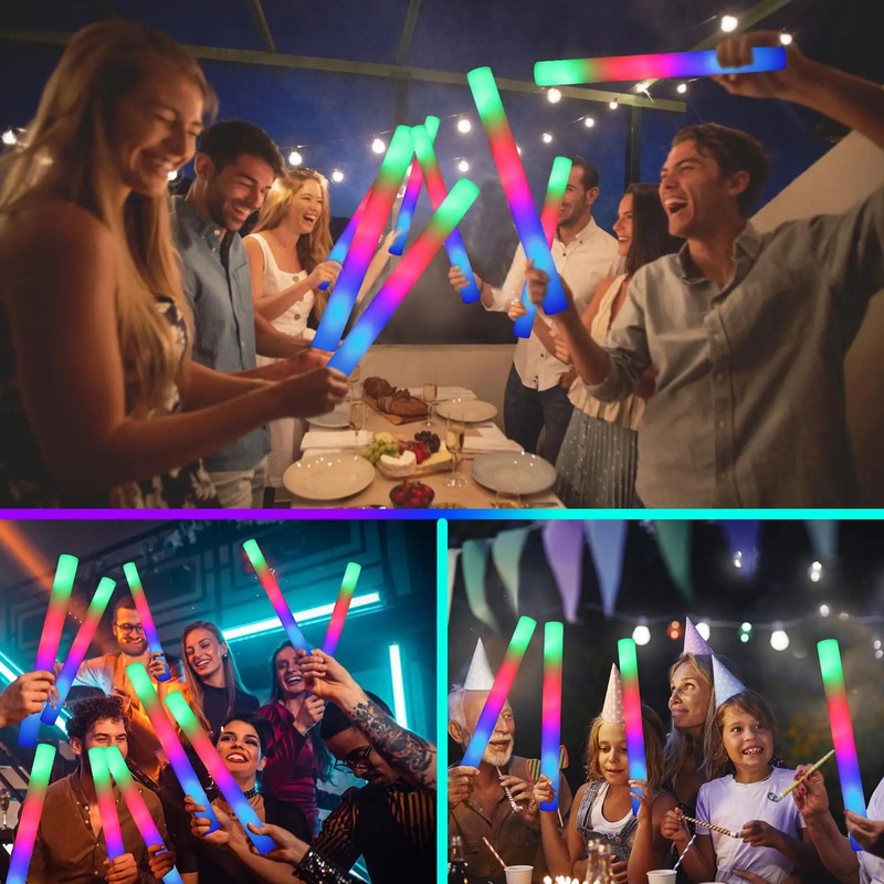 1/15/30Pcs Colourful Flashing  - Flashing Led Foam Sticks Party ulasan dan harga
