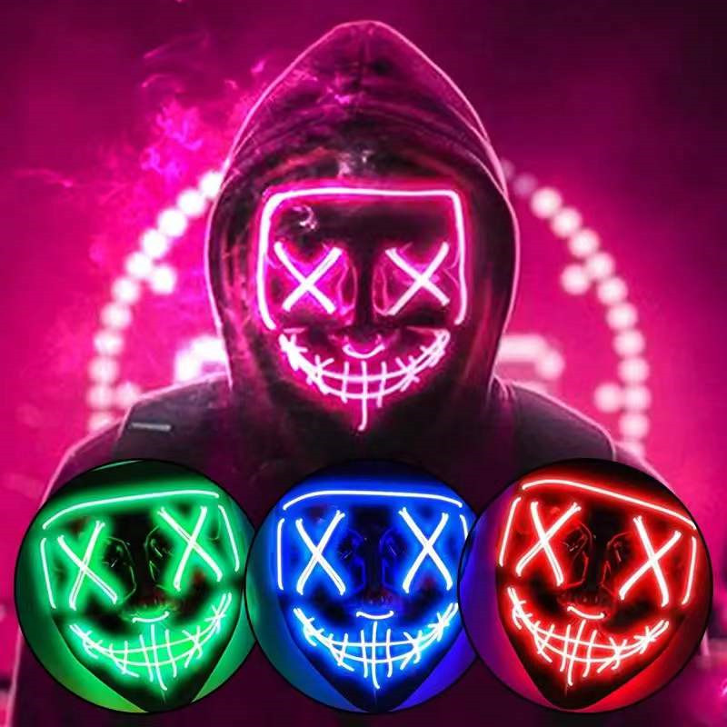 Halloween Masks For Men Women  - Led Purge Mask Halloween ulasan dan harga
