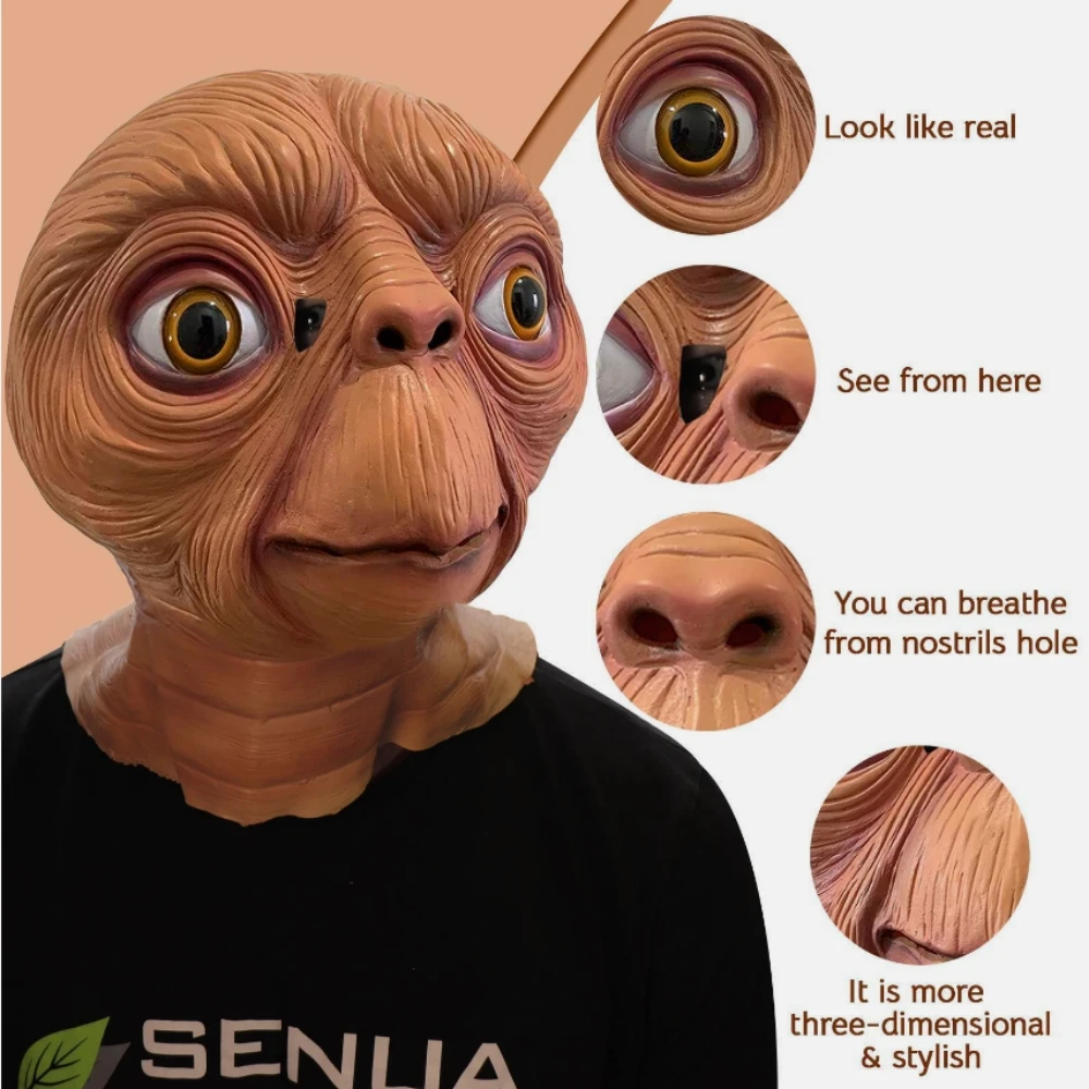 Realistic ET Alien Latex Mask  - Latex Alien Mask Realistic ulasan dan harga