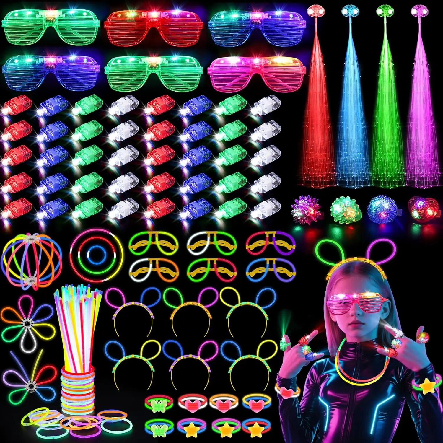 128PCS Light Up Glasses LED Ha - Glow In The Dark Party Glasses ulasan dan harga