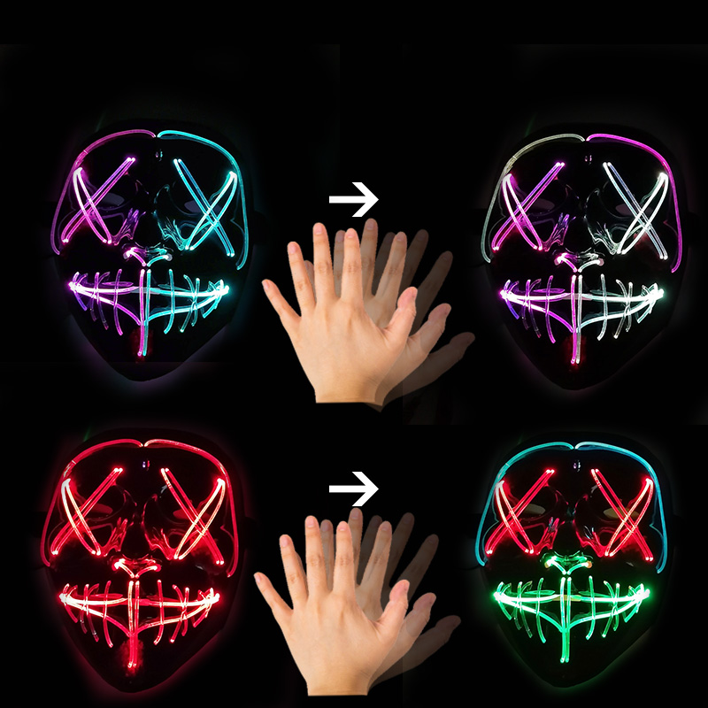 Gesture Control LED Mask Lumin - Led Purge Mask Halloween ulasan dan harga
