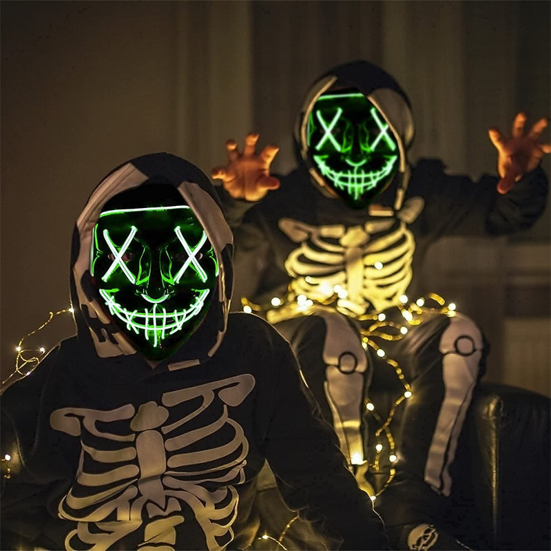 Scary Halloween Cosplay Light  - Led Purge Mask Halloween ulasan dan harga