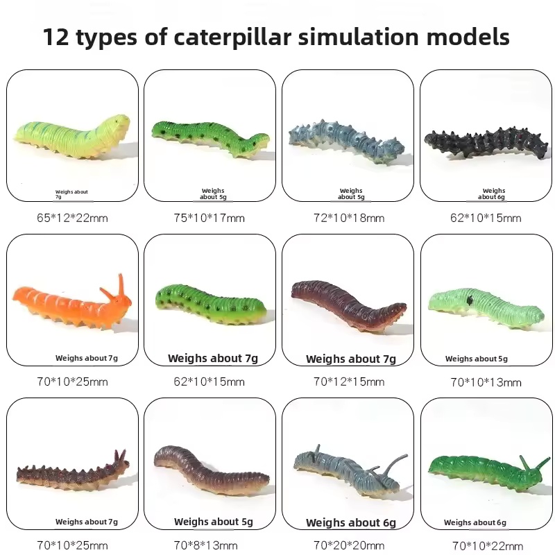 12pcs Insect Models Caterpilla - Prank Toys ulasan dan harga