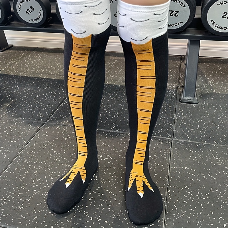 1/2 Pairs Women Knee High Sock - Funny Chicken Leg Socks ulasan dan harga