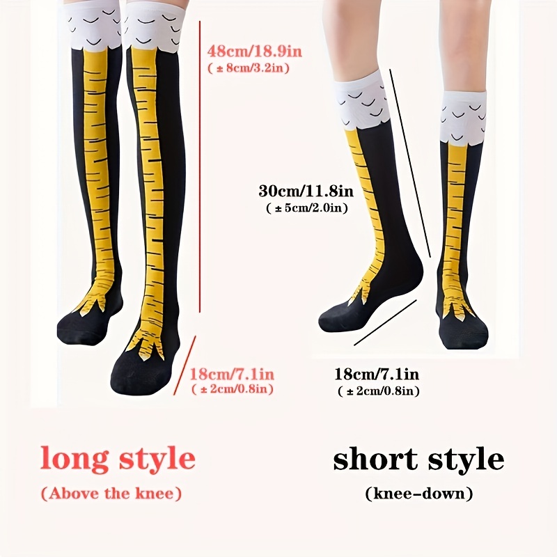 1/2 Pairs Women Knee High Sock - Funny Chicken Leg Socks ulasan dan harga