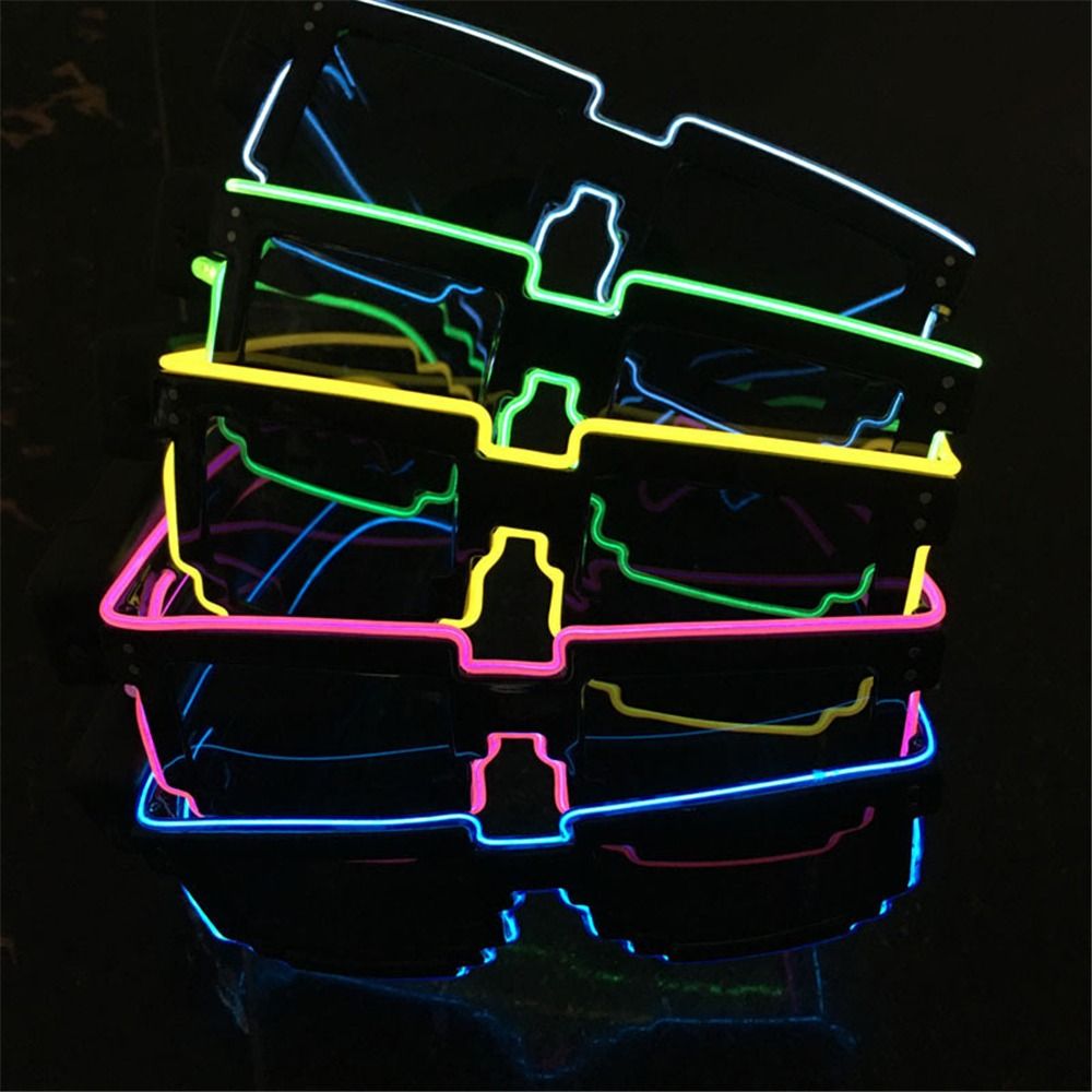 Novel Mosaic LED Glasses Wirel - Glow In The Dark Party Glasses ulasan dan harga