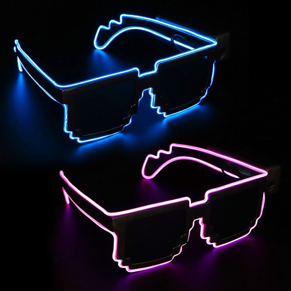 Novel Mosaic LED Glasses Wirel - Glow In The Dark Party Glasses ulasan dan harga