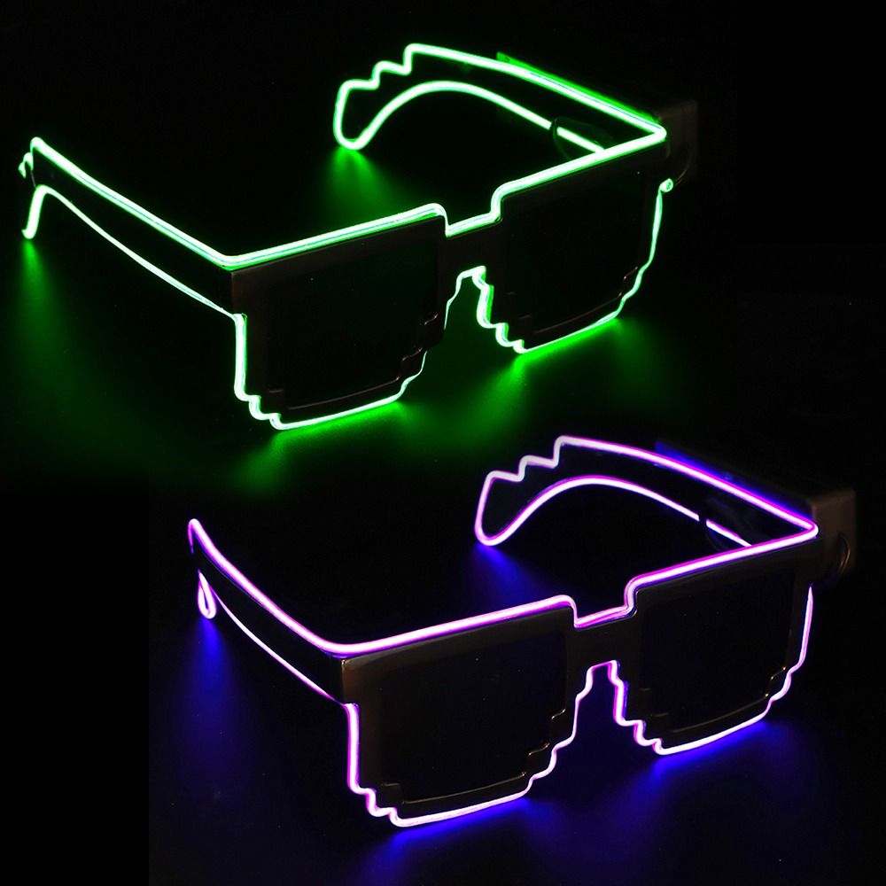 Novel Mosaic LED Glasses Wirel - Glow In The Dark Party Glasses ulasan dan harga