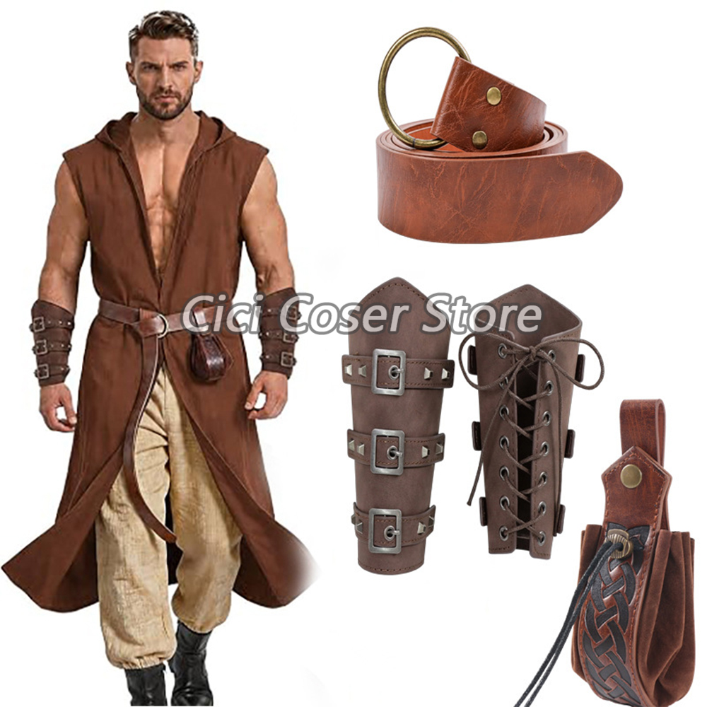 Medieval PU Leather Belt Brace - Costumes ulasan dan harga