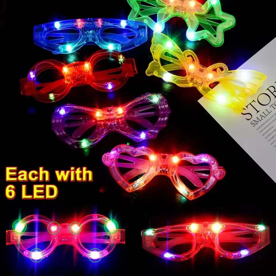 10/20/30/40/50 Pcs LED Light U - Glow In The Dark Party Glasses ulasan dan harga