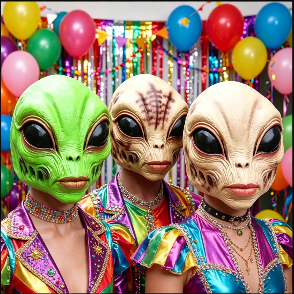 Halloween Alien Mask Party Cos - Latex Alien Mask Realistic ulasan dan harga