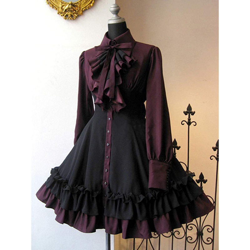 Medieval Gothic bow dress Rena - Medieval Renaissance Dress Women ulasan dan harga