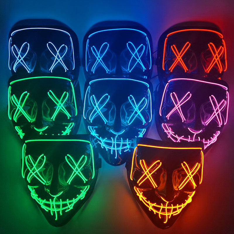 1P Scary Halloween Colplay Lig - Led Purge Mask Halloween ulasan dan harga