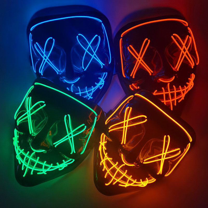 1P Scary Halloween Colplay Lig - Led Purge Mask Halloween ulasan dan harga